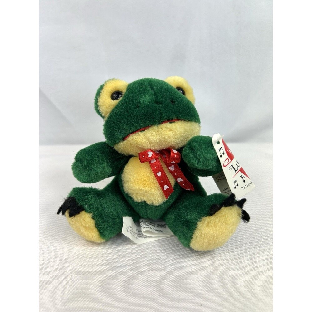 Vintage Ganz Frog Green Plush Love Critters 1998 4”